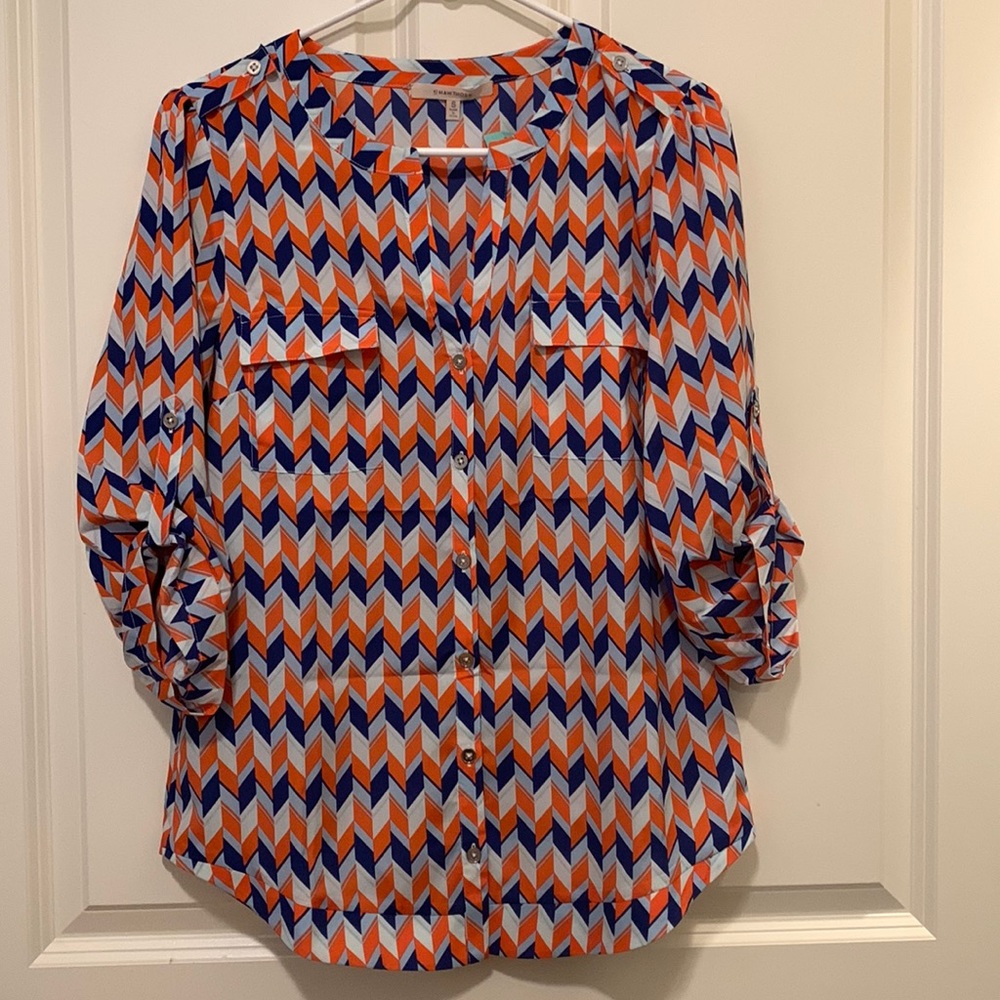 41 Hawthorn for Stitch Fix Tameron Button Down Blouse, orange, size small, NWT